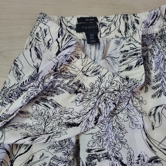 Tahari Black and White Linen Pants. NWOT. - Picture 4 of 6